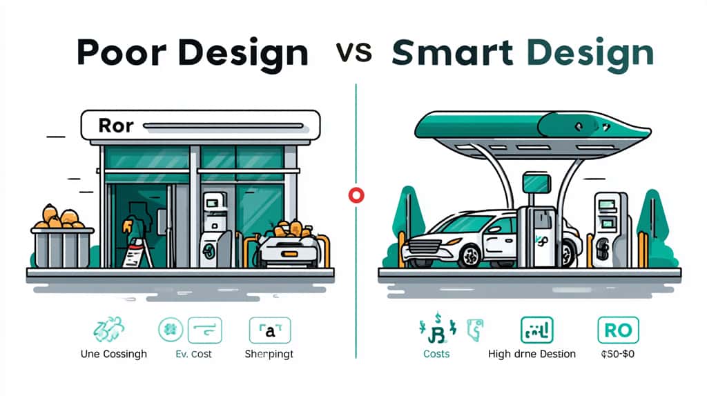 EV charging station layout